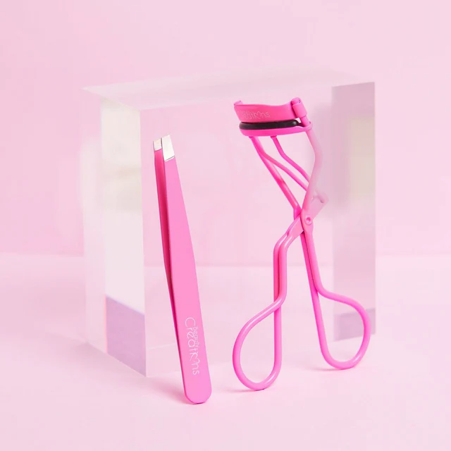 SET RIZADOR PESTAÑAS Y PINZAS ROSA CALIENTE
