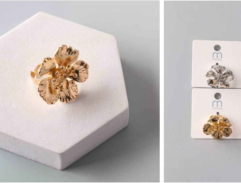 ANILLO METALICO DISEÑO FLOR